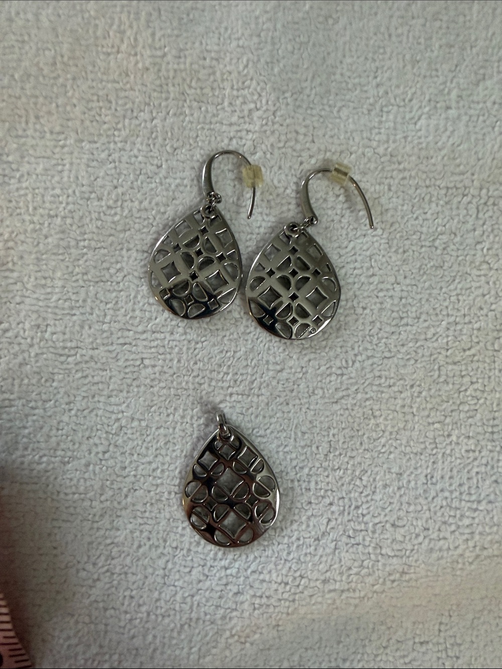 Fossil earring and pendant set